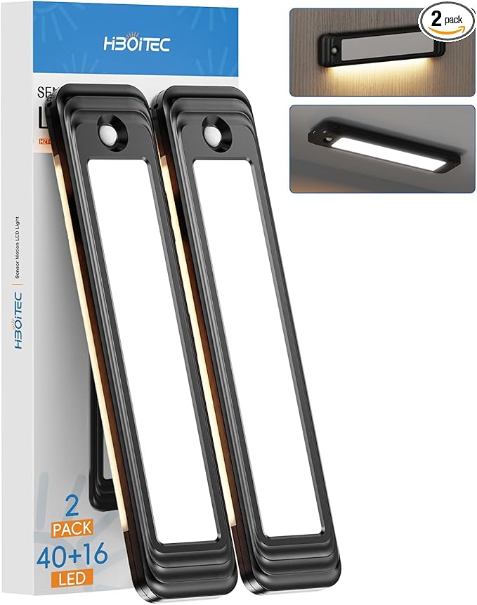 HIBOITEC Under Cabinet Lighting Wireless, 56 LED Closet Lights Motion Sensored by HIBOITEC