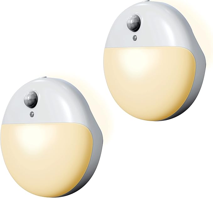 2 Pack Amber Night Light, Battery Operated Night Light, 2.6" Small Sticky Lights - Image 8