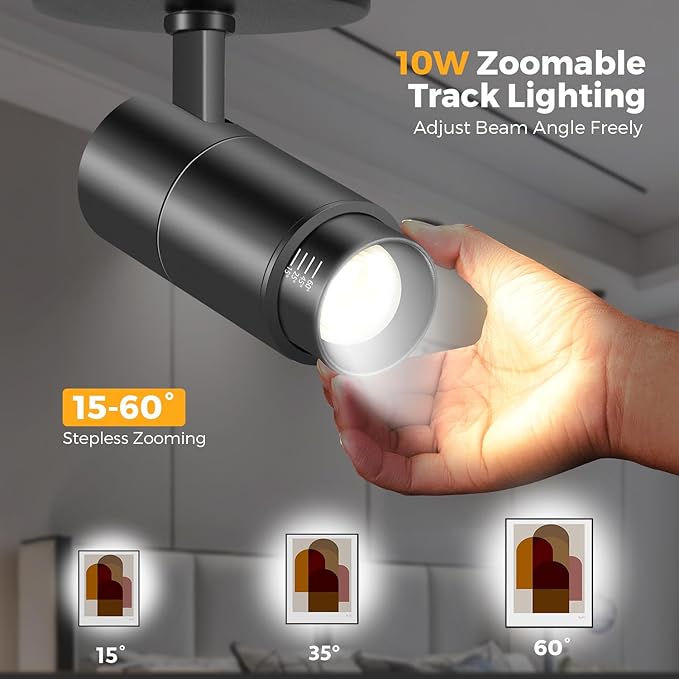 VANoopee 3-Color Zoomable Ceiling Spot Lights Indoor Flush Mount Adjustable LED - Image 2