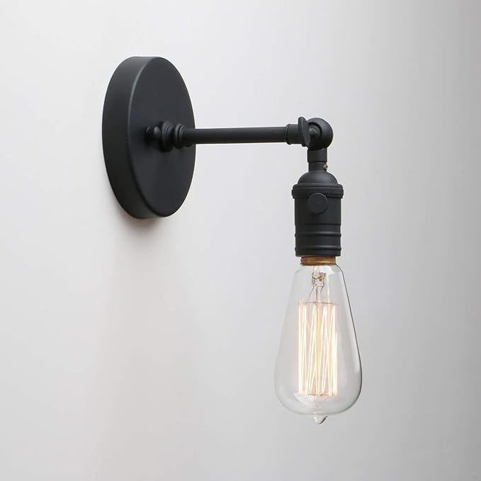 PERMO Vintage Industrial Pole Wall Mount Mini Single Sconce Metal Wall Sconces - Image 8