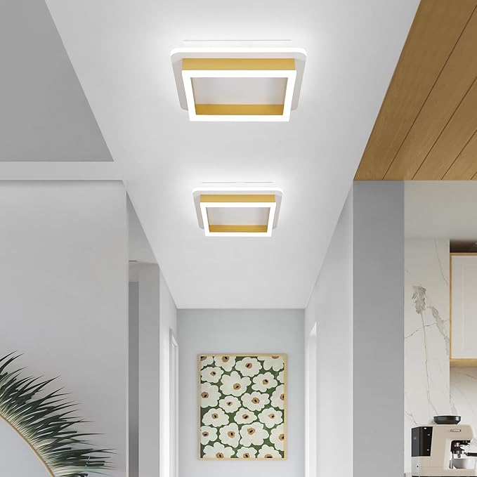 CANEOE 3 Packs Square Flush Mount Ceiling Light, 6000K Black Modern LED Ceiling - Image 2