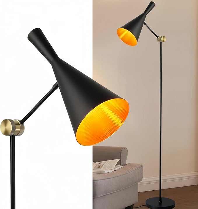 Modern Industrial Floor Lamp For Bedroom, Living Room, Skinny Corner Accent by DECOLUCELIGHTINGPERSONALIZEDLAMPDECOR
