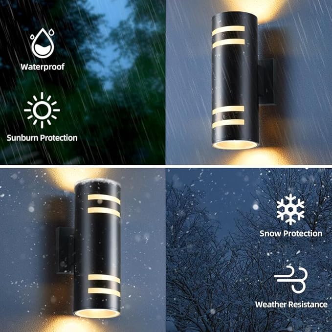 SHIMR Modern RGBCW Outdoor Wall Lights 2 Pack, Color Changing Outdoor Sconce - Image 5