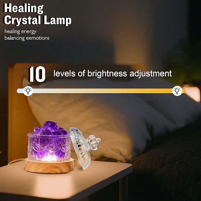 Runyangshi Amethyst Crystal Lamp Night Light - Image 3
