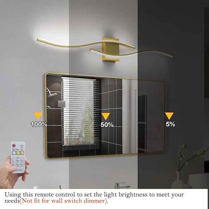Modern Gold Bathroom Light Fixtures, LED Vanity Light - Image 4