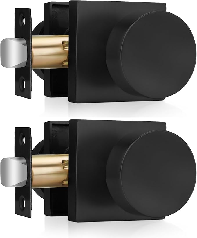 Haidms Matte Black Door Knobs Passage, Heavy Duty Square Matte Black Hall and by Haidms