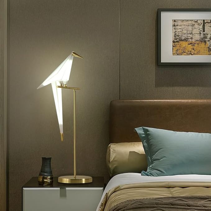 MORE CHANGE 28.5 inch LED Table Lamp, Modern Bird Table Light Gold Metal - Image 7
