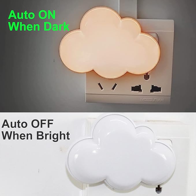 AUSAYE 4Pack Sensor LED Night Light Plug in Lamp Cloud Night Light Mini Pretty - Image 2