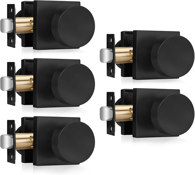 Haidms Matte Black Door Knobs Passage, Heavy Duty Square Matte Black Hall and by Haidms