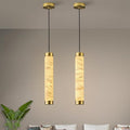 20" Alabaster Pendant Lights, Adjustable Modern Ceiling Light Fixtures by OSRoyce