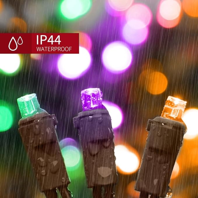 LAMPHOME Orange Purple Green Halloween Lights- 21.6FT 100LED Christmas Lights - Image 2