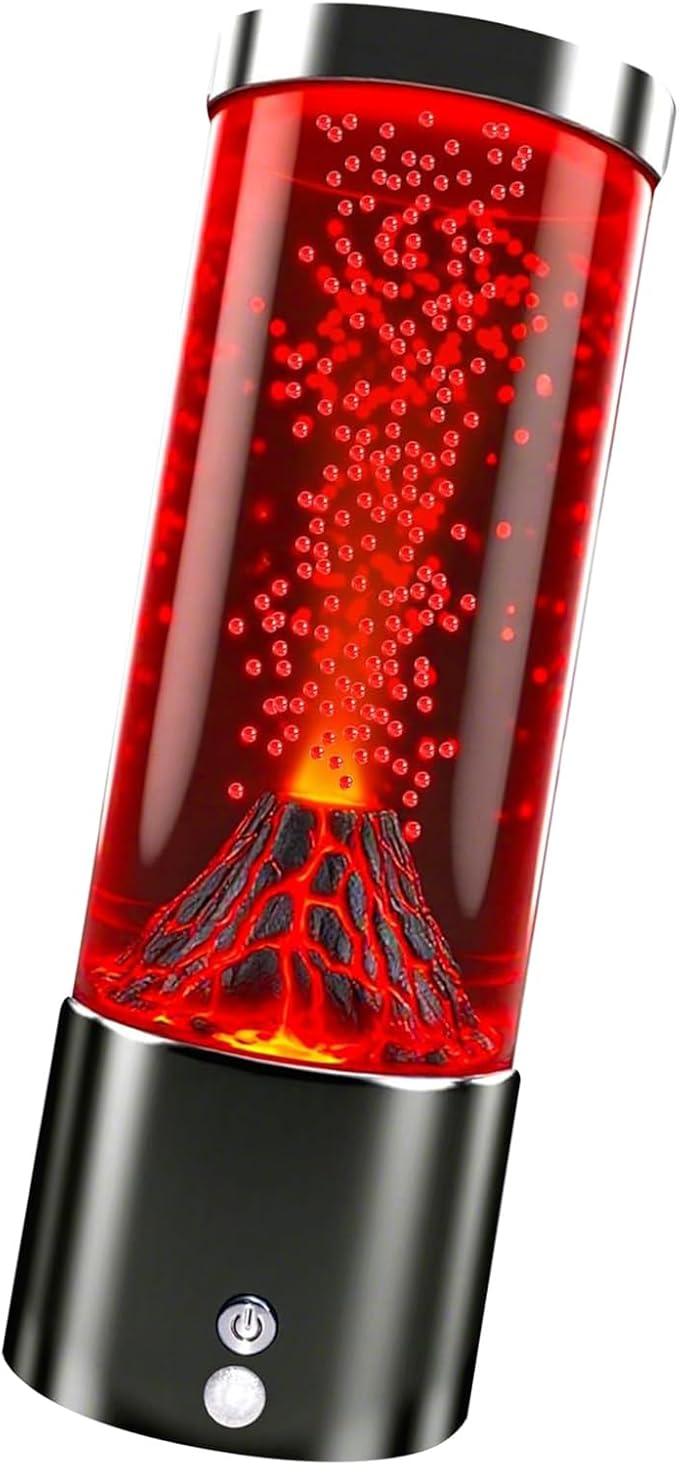 USB Powered Touch Sensitive Volcano Lamp Chromatic Modes Shatterproof Acrylic by Unknown