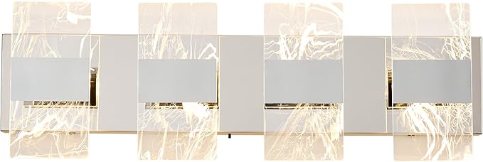 Modern LED Bathroom Light Fixtures Dimmable 4-Light Chrome Vanity Light - Image 9