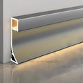 LED Aluminium Metal Baseboard Trim, Gentleman Gray Finish 8 Pack 1.97 Inch x by Bopaodao