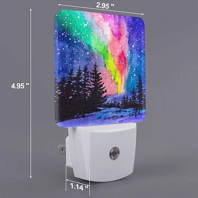 LED Night Light, Winter Forest Northern Lights Snow Landscape LED Night Light - Image 7