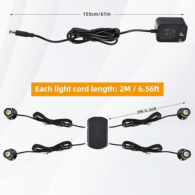 YaeCCC Dimmable LED Mini Spotlight Jewelry Showcase Display Lights Black Shell - Image 9