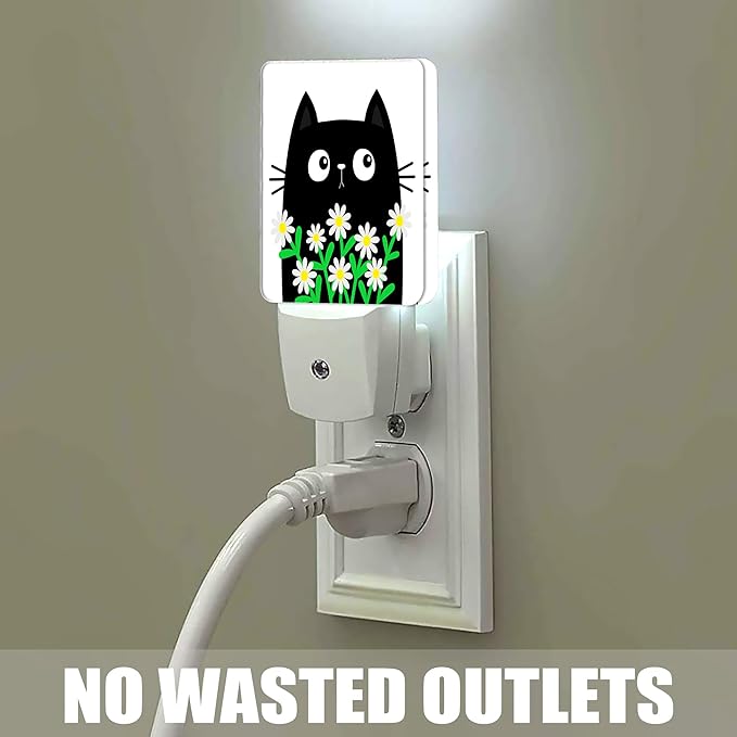 Cat Kitten Daisy Night Light, Camomile Bouquet Plug into Wall - Image 4