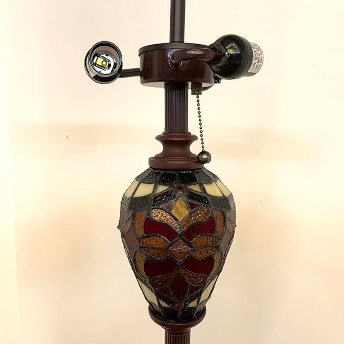 Bieye L10867 Baroque Tiffany Style Stained Glass Double Lit Floor Lamp - Image 6