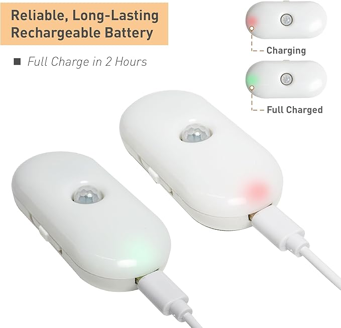 Rechargeable Motion Sensor Night Light, 2-Color White & Warm Toilet Light - Image 7
