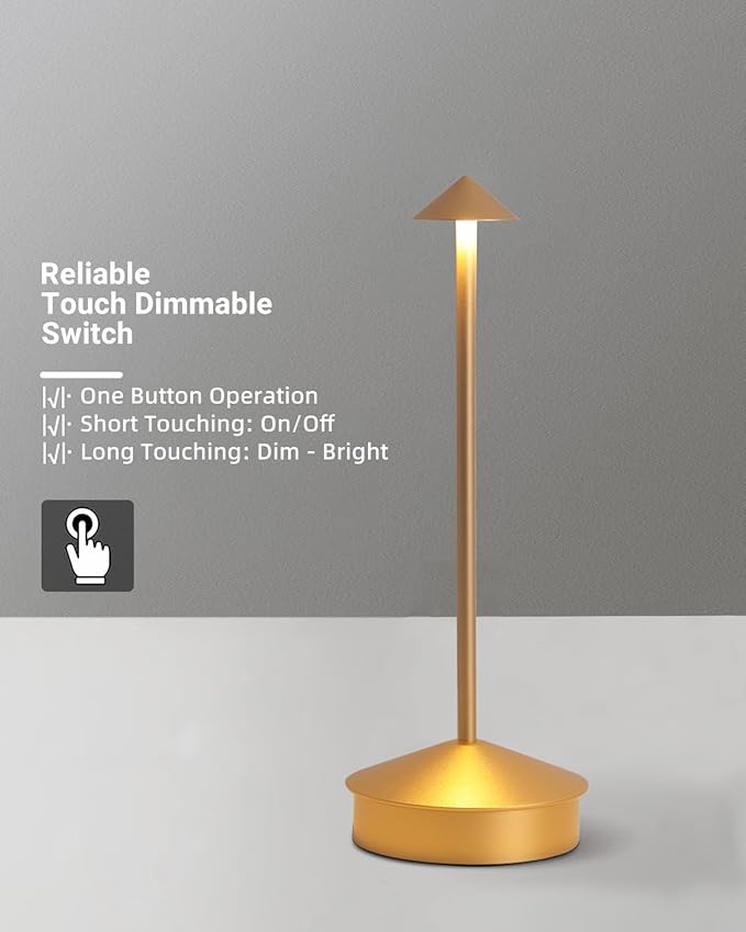 Modern Cordless Table Lamp, 6000mAh Rechargeable Table Lamps, Portable Touch - Image 7