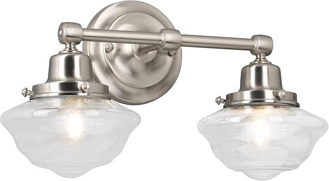 Design House Vintage-Inspired Schoolhouse 2-Light Dimmable Vanity Light by DesignHouse