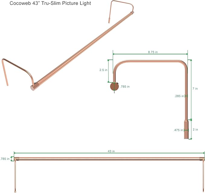 Cocoweb 43 Inch Tru-Slim Copper Picture Light - Image 2
