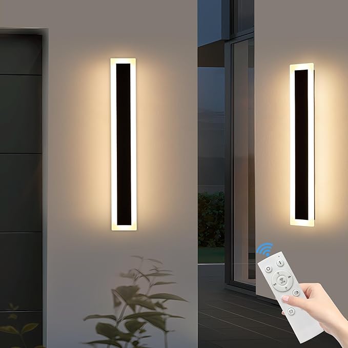 Upgrade Widened 2 Pack 23.6inch Outdoor Wall Sconce, Dimmable Modern LED Wall - Image 7