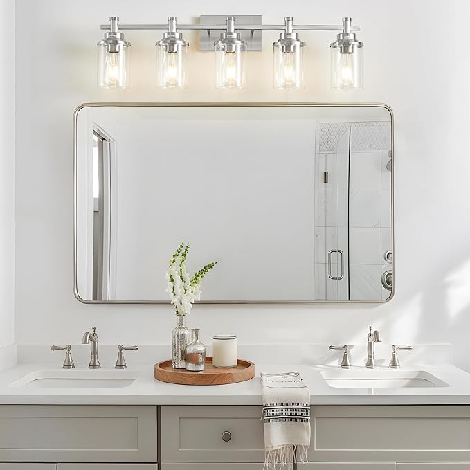 5 Lights Bathroom Light Fixtures, Brushed Nickel Vanity Light - Image 2