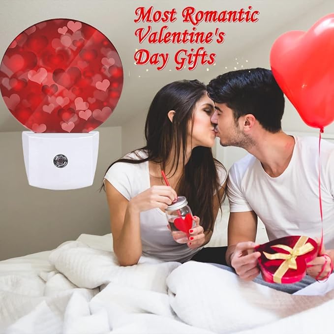 EKOBLA Red Hearts Night Lights Plug into Wall Romantic Red Love Heart - Image 3