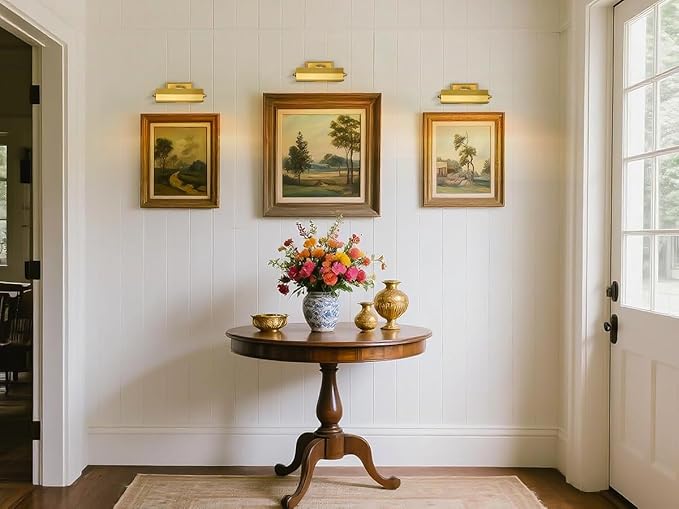 Picture Lights for Wall Hardwired, Brush Gold Art Light, 2700k Dimmable Gallery - Image 7