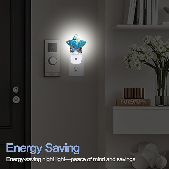Underwater World Night Light, Sea Ocean Fish Plug-in Star Night Lights - Image 5
