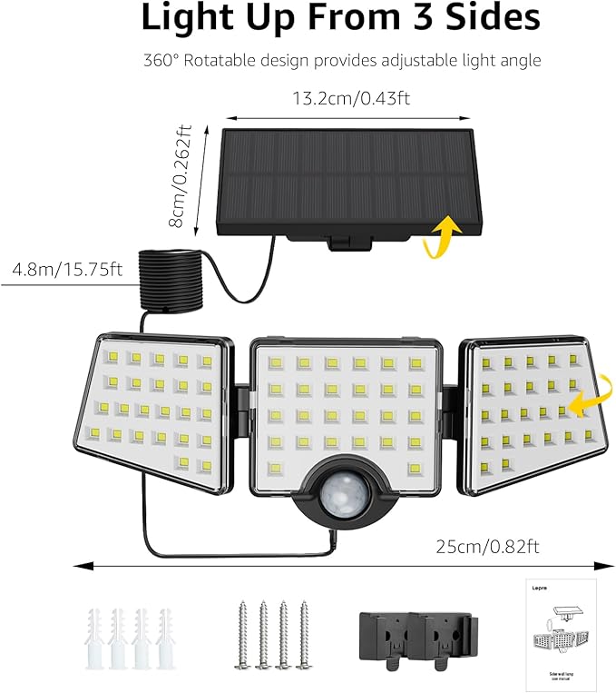 Lepro Solar Lights for Outside, WL5000 Motion Activated Security Lights - Image 6
