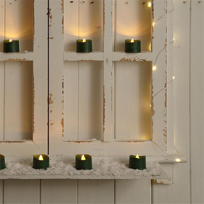 Homemory Green Tea Lights Candles Battery Operated, 200+Hour Flameless - Image 4