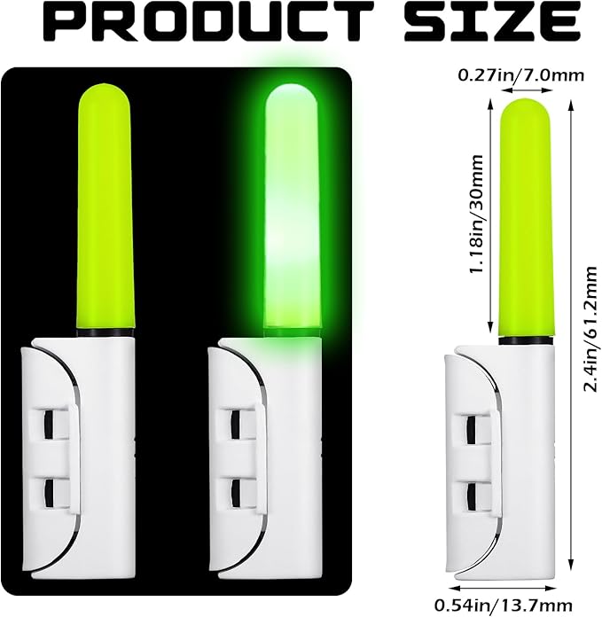 6 Pcs Fishing Glow Sticks LED Fishing Pole Light Night Fish Alert Glow Stick - Image 3