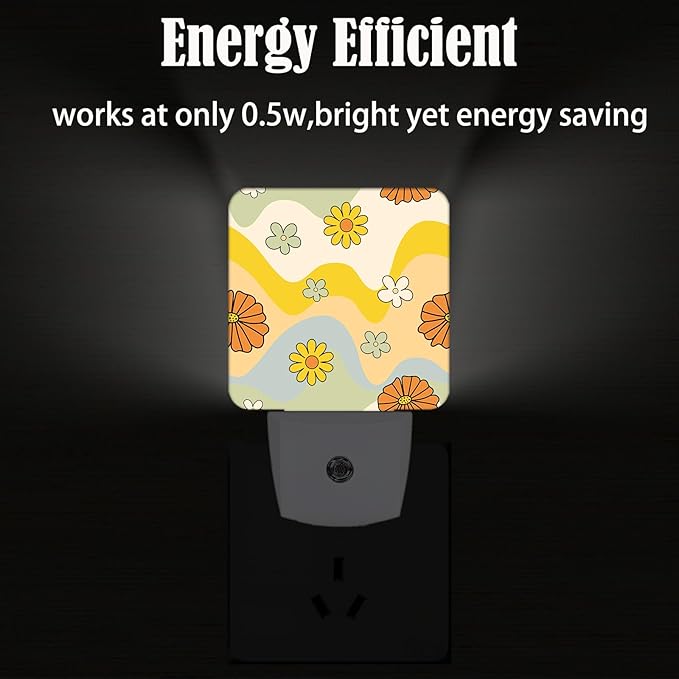 Waves and Floral Night Light, Plug Into Wall - Image 4
