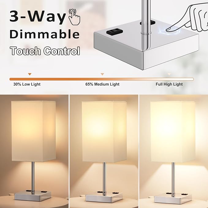 Touch Bedside Table Lamp For Nightstand - Image 2