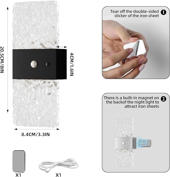 Magnetic Wall lamp Without Wiring, USB Charging Modell, Human-Sensing Ambient - Image 2