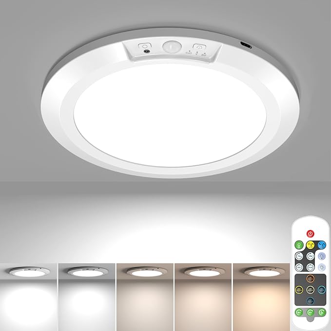 USB Rechargeable Motion Sensor Ceiling Light, Battery Operated Magnetic Closet by Awanber
