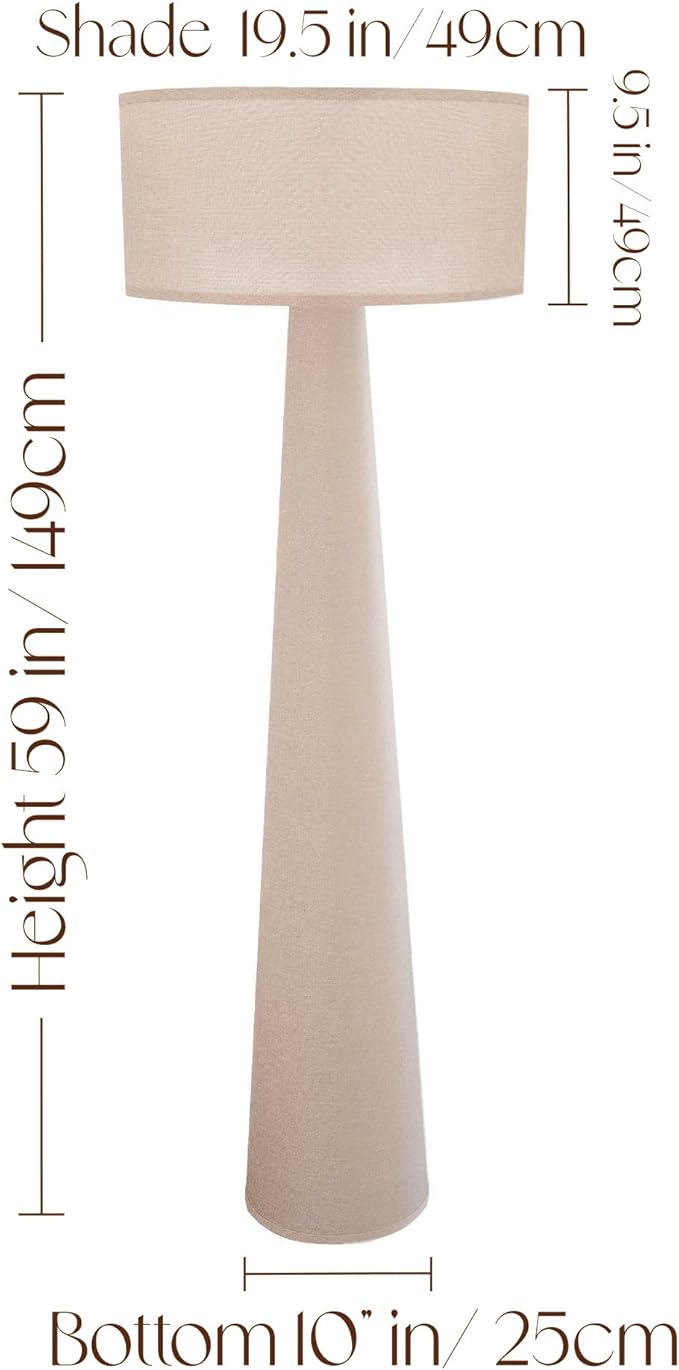 Floor Lamp - Branch and Wick – 59” Tall Standing Linen Lamp - Image 6