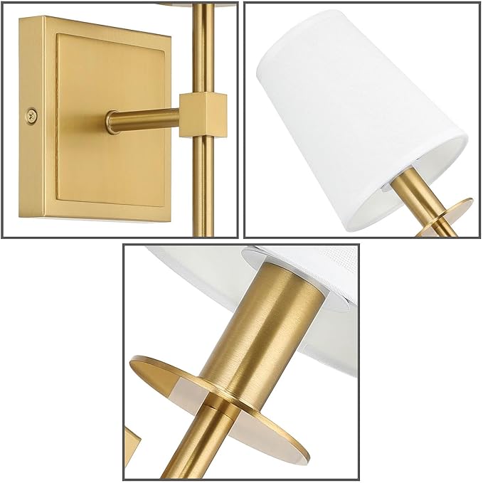 XiNBEi Lighting Brass Wall Sconces Set of 2 Modern Gold Sconce Light Fixture - Image 8