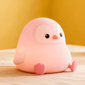 Penguin Night Light for Kids, Cute Pink Penguin Lamp, Soft Silicone Nursery by FAMIDUO-BrightenYourLife