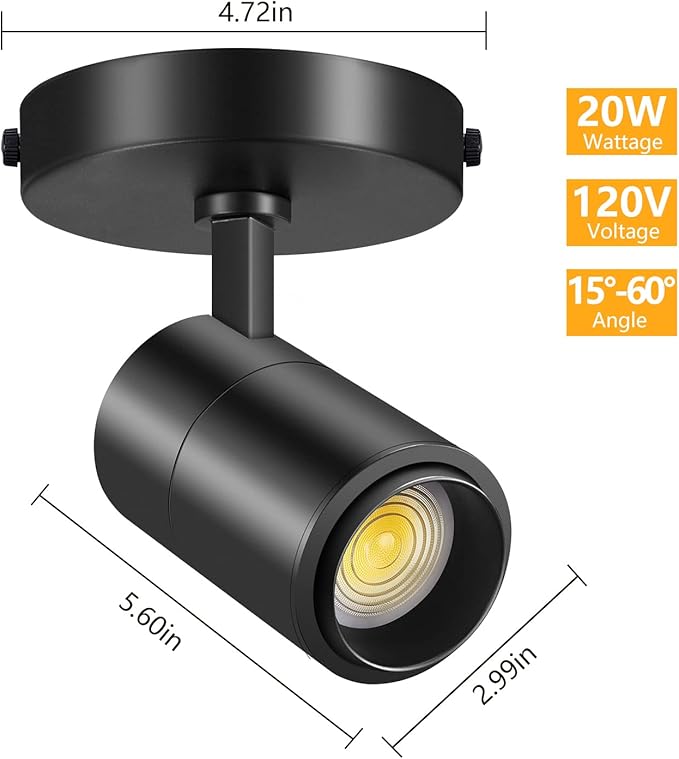 VANoopee 3-Color Zoomable LED Ceiling Spotlight Flush Mount Adjustable - Image 8