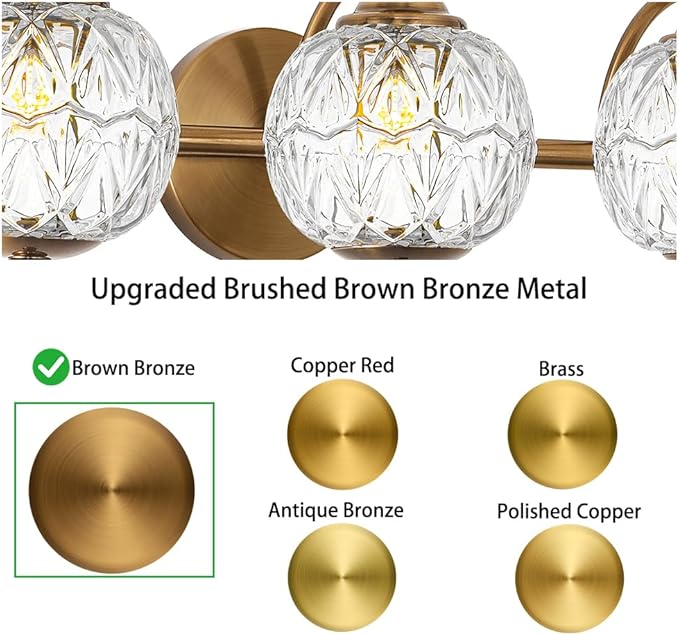Brushed Gold Bathroom Vanity Light Fixture Vintage Style - Image 4