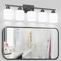 5-Light Black Bathroom Vanity Light, Modern Vanity Light Fixture by FAISHILAN