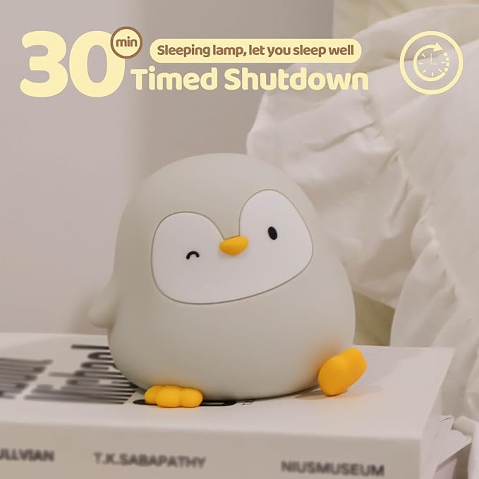 Penguin Night Light, 50-Hour Battery & Pat Control, Squishy Silicone Lamp - Image 4