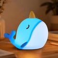 Cute Narwhal Night Light, Tap Control & Color Changing, USB Kids Bed Lamp by HPYDIY