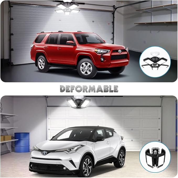LED Garage Lights 4 Pack, Ceiling LED Shop Light 160W 16000LM 6500K Screw in - Image 3