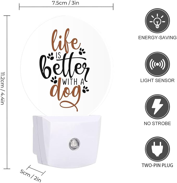 Round LED Night Light, Life is Better - Image 3