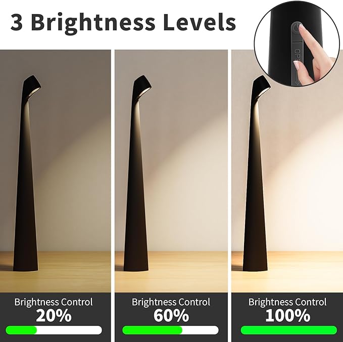 Portable LED Table Lamp 3-Levels Brightness, Rechargeable Battery Up to 48 - Image 5
