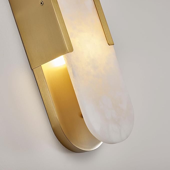 19.7" L Alabaster Wall Sconces Set of 2, Wall Lights Fixtures Morden Bathroom - Image 5